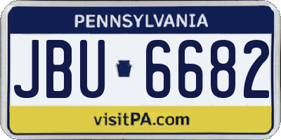 PA license plate JBU6682