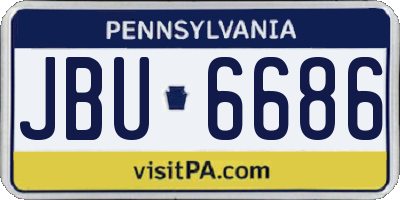PA license plate JBU6686