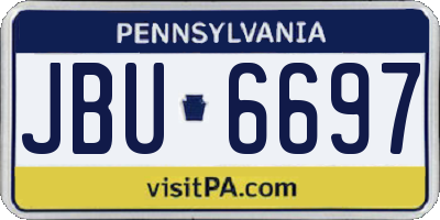 PA license plate JBU6697