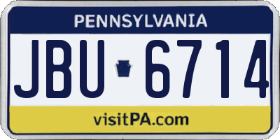 PA license plate JBU6714