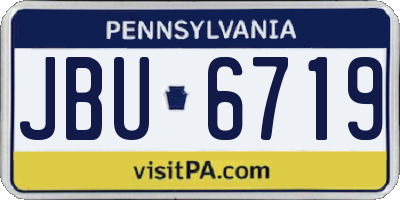 PA license plate JBU6719