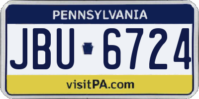 PA license plate JBU6724