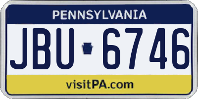 PA license plate JBU6746