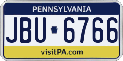 PA license plate JBU6766