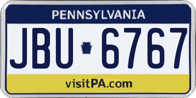 PA license plate JBU6767