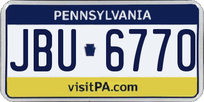 PA license plate JBU6770