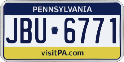 PA license plate JBU6771