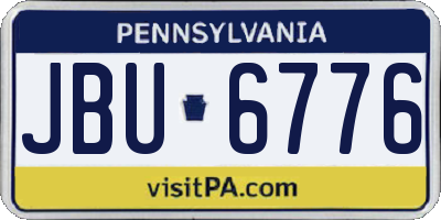 PA license plate JBU6776