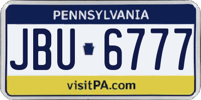 PA license plate JBU6777