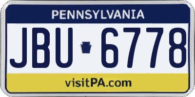PA license plate JBU6778