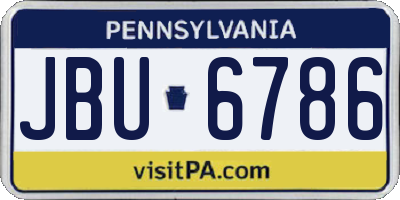 PA license plate JBU6786