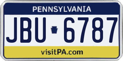 PA license plate JBU6787