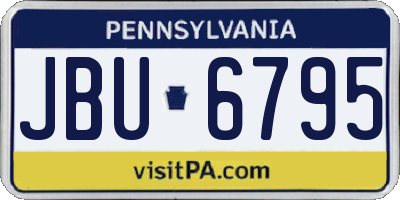 PA license plate JBU6795