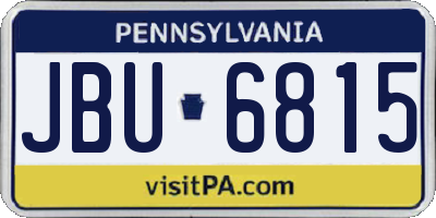 PA license plate JBU6815
