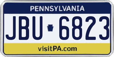 PA license plate JBU6823