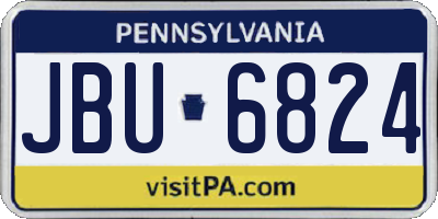 PA license plate JBU6824