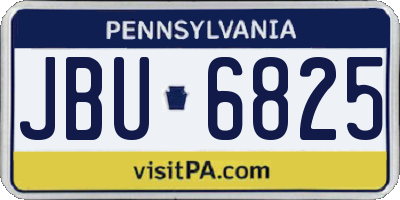 PA license plate JBU6825