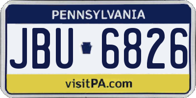 PA license plate JBU6826