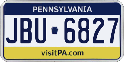 PA license plate JBU6827