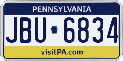 PA license plate JBU6834