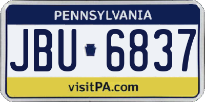 PA license plate JBU6837