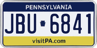 PA license plate JBU6841