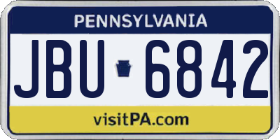 PA license plate JBU6842