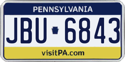 PA license plate JBU6843