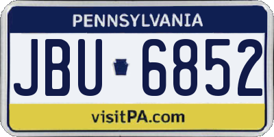 PA license plate JBU6852