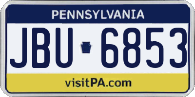 PA license plate JBU6853