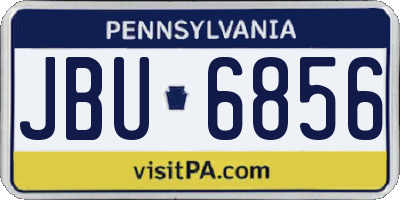PA license plate JBU6856