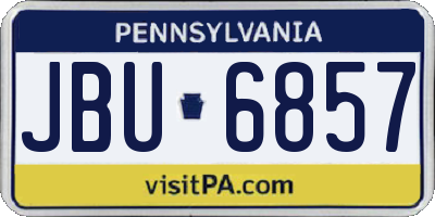 PA license plate JBU6857