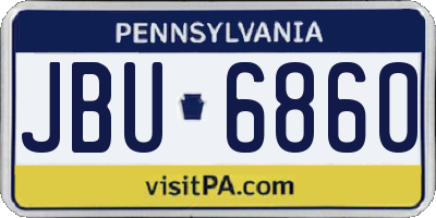 PA license plate JBU6860