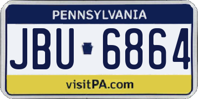 PA license plate JBU6864