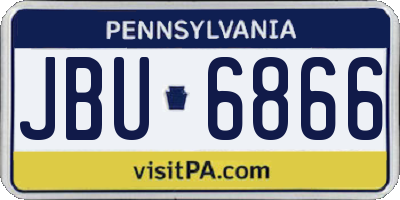 PA license plate JBU6866