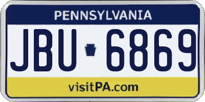 PA license plate JBU6869