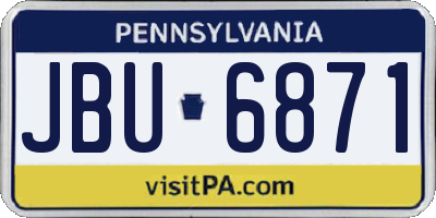 PA license plate JBU6871