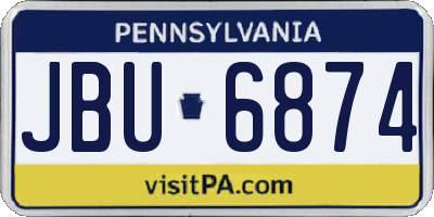 PA license plate JBU6874