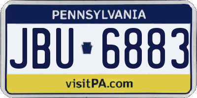 PA license plate JBU6883