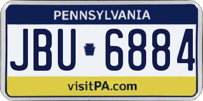PA license plate JBU6884