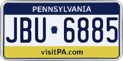 PA license plate JBU6885