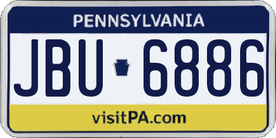 PA license plate JBU6886