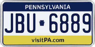 PA license plate JBU6889
