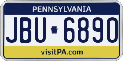 PA license plate JBU6890