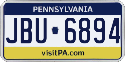 PA license plate JBU6894