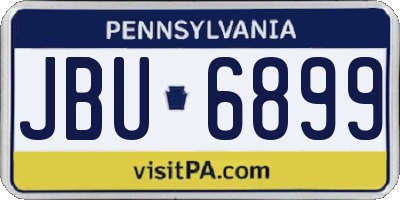 PA license plate JBU6899