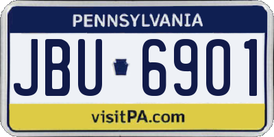 PA license plate JBU6901