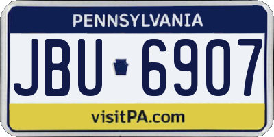 PA license plate JBU6907
