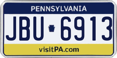 PA license plate JBU6913