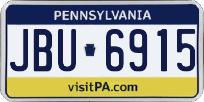 PA license plate JBU6915